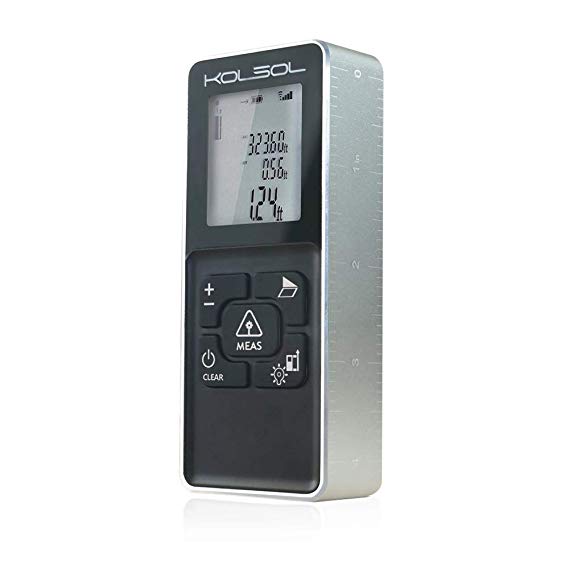 Laser Distance Measure 100M//328ft, KOLSOL K100 Metal Material Laser Tape Measure with Backlight LCD