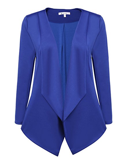 ACEVOG Women's Long Sleeve Open Front Asymmetrical Hem Casual Blazer Jacket