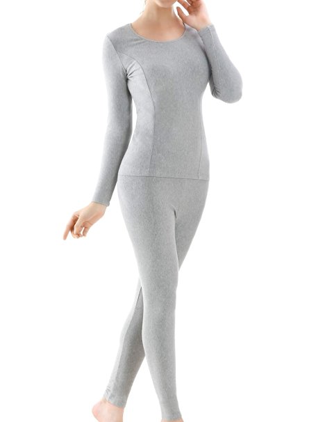 Ekouaer Women's Long Thermal Underwear Fleece Lined Winter Base Layering Set