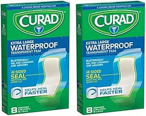 Curad Waterproof Blisterheal Hydrocolloid, Clear, 8 Count (Pack of 2)