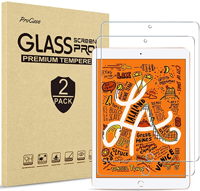 ProCase iPad Mini 4th and 5th Screen Protector, Tempered Glass Screen Film Guard Screen Protector for 7.9" Apple iPad Mini 5 2019 / iPad Mini 4 2015-2 Pack