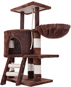 Confidence Pet Deluxe Cat Tree Scratch Post Climbing Tower Play Frame Brown