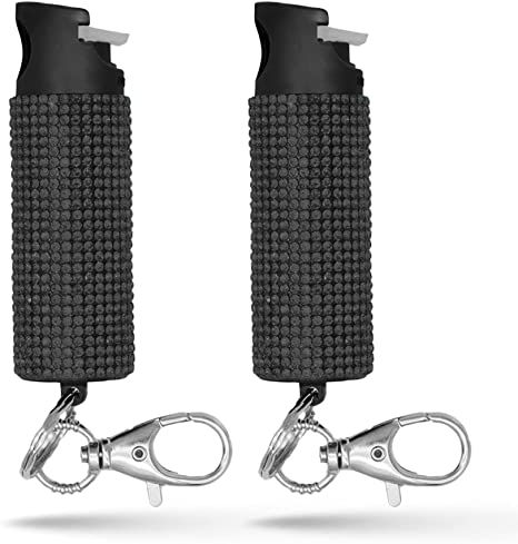 Guard Dog Security Bling-it-On Cute Pepper Spray for Women – Fashionable Key Holder - 16’ (5m) Accurate Spray Range - Self-Defense Accessory Designed for Women