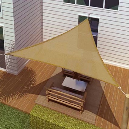 Outsunny  Triangle Outdoor Patio Sun Shade Sail Canopy  10-Feet  Sand