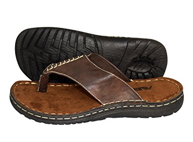 Peach Couture Mens Classical Slippers Casual Leather Sandals Comfortable Shoes