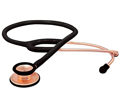 ADC Adscope Lite 619 Ultra Lightweight Clinician Stethoscope with Tunable AFD Technology, Rose Gold with Black Tubing