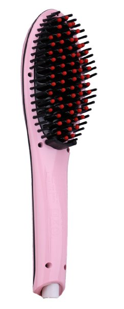 Pink Hair Straightener Hair straightening Brush Pro Electric Comb Ceramic Heated Hair Straightening Irons Straighten Hair Detangler