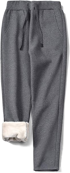 Haellun Women's Winter Warm Sherpa Lined Athletic Sweatpants Jogger Fleece Pants