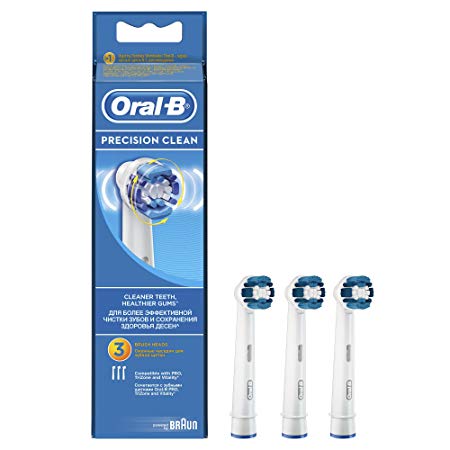 Oral-B PrecisionClean Electric Toothbrush Replacement Heads Powered by Braun - Pack of 3