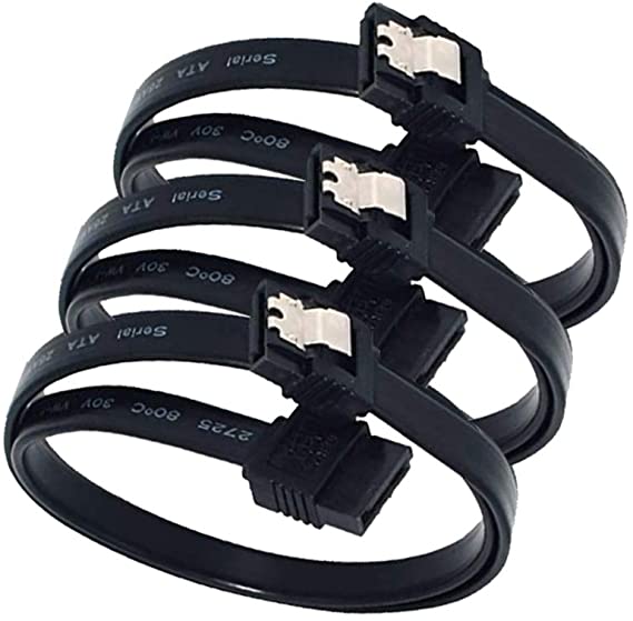 SATA III Cables SATA III 6.0 Gbps with Locking Latch 7pin Female to Female Data Cable with Locking Latch Compatible for SATA HDD, SSD, CD Driver, CD Writer-18-inch (3 Pack)