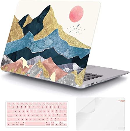 MacBook Air 13 inch Case (Release 2010-2017 Older Version), iCasso Hard Shell Plastic Protective Case & Keyboard Cover Only Compatible MacBook Air 13 Inch Model A1369/A1466 - Abstract Scenery