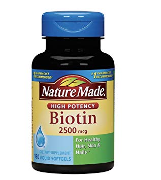 Nature Made 2,500mcg Biotin Liquid Softgels, 180 ct.