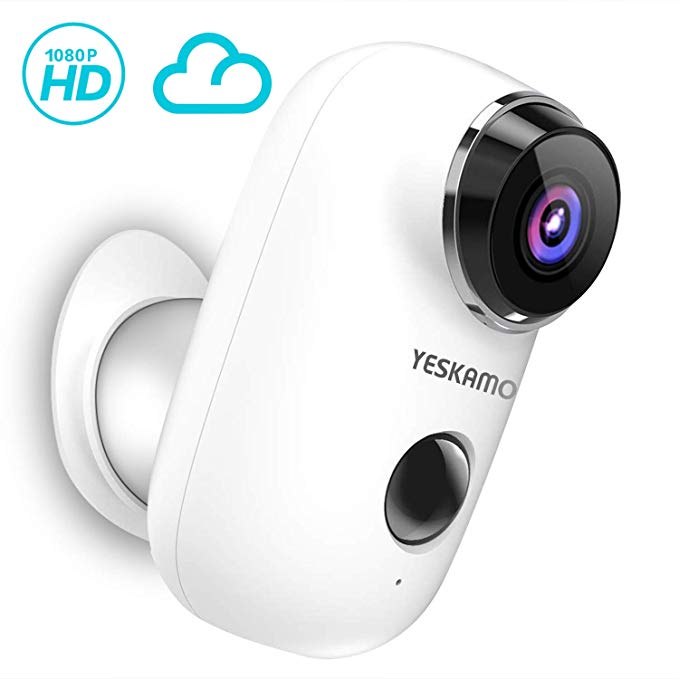 YESKAMO Rechargeable Battery Security Camera Outdoor, Wireless Battery ip Camera for Home Security, 1080p Full HD 2-Way Audio Talk WiFi Camera Video Surveillance System support Motion Detection 64G SD Slot.