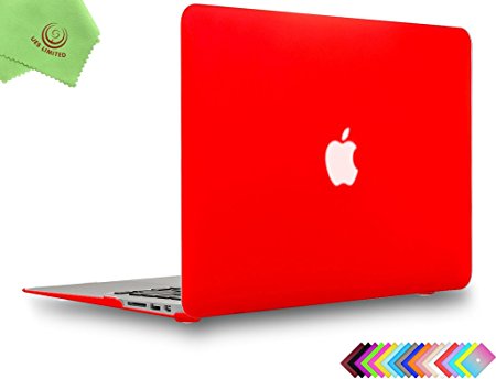 UESWILL Smooth Soft-Touch Matte Frosted Hard Shell Case Cover for MacBook Air 11" (Model: A1370/A1465)   Microfibre Cleaning Cloth, Red