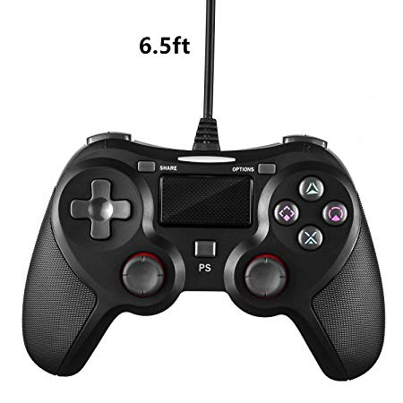 Issten PS4 Wired Controller for Playstation 4,Dual Vibration USB Wired PS4 Gamepad Joystick for Playstation 4/PS4 Slim/PS4 Pro PC Cable Length 6.5ft