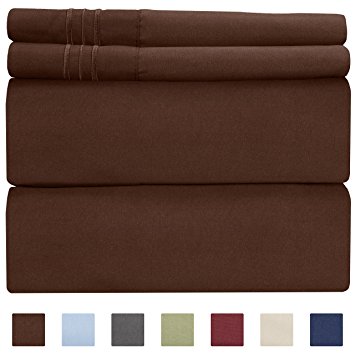 California King Size Sheet Set – 4 Piece Set - Hotel Luxury Bed Sheets - Extra Soft - Deep Pockets - Breathable & Cooling - Wrinkle Free - Comfy – Brown Chocolate Bed Sheets - Cali Kings 4 PC