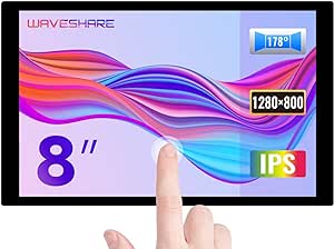 waveshare 8inch Capacitive Touch LCD IPS Display, without Back Case, 1280×800 Resolution, HDMI Interface, Compatible with Raspberry Pi 4B/3B  etc. Support Jetson Nano/PC