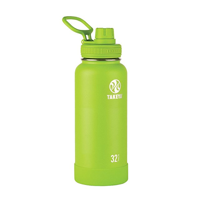 Takeya Actives Insulated Stainless Water Bottle with Insulated Spout Lid, 32oz, Lime