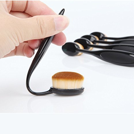LAY Oval Makeup Brush 5/10pcs Set Professional Oval Toothbrush Foundation Contour Concealer Blending Blush Eyeliner Face Power Cosmetic Brushes (1pcs Black)