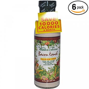 Bacon Ranch Dressing Calorie Free, 12 Fl Oz (Pack of 6)