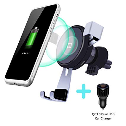 Cectdigi Wireless Car Charger,Wireless Charger Car Mount 2018 New Upgrade, 10W Qi Fast Charging，Car Wireless Charger，Universal Compatibility QI-Enabled Phones and Devices