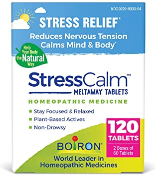 Boiron StressCalm Tablets for Relief of Stress, Anxiousness, Nervousness, Irritability, and Fatigue - 120 Count (2 Pack of 60)