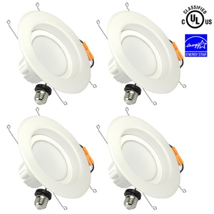 SGL 6 Inch Dimmable LED Downlight, Energy Star, UL Listed, 13W (100W Replacement), 3000K Warm White, 1050Lm, Retrofit LED Recessed Lighting Fixture, LED Ceiling Light, 4-Pack
