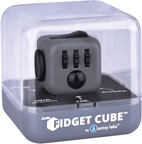 ZURU Fidget Cube by Antsy Labs - Graphite Grey Fidget Cube with Black Accents