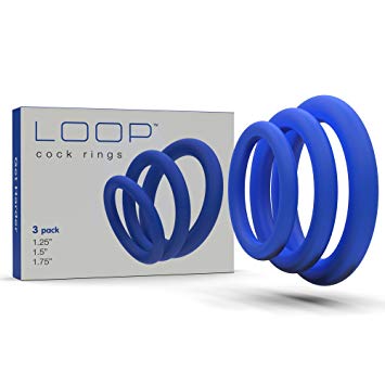 Super Soft Blue Cock Ring Erection Enhancing 3 Pack by Lynk Pleasure Products, 100% Medical Grade Pure Silicone Penis Ring Set for Extra Stimulation for Him - Bigger, Harder, Longer Penis