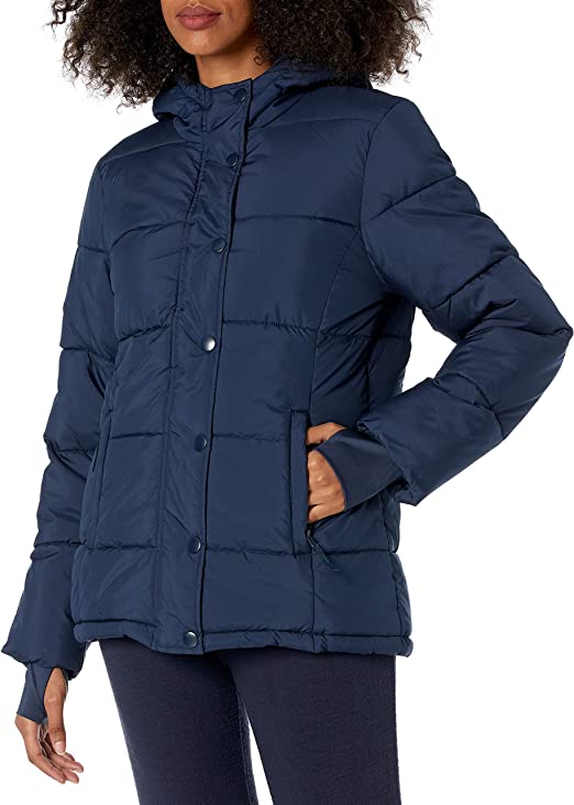 Amazon Essentials Women's Heavyweight Long-Sleeve Hooded Puffer Coat (Available in Plus Size)