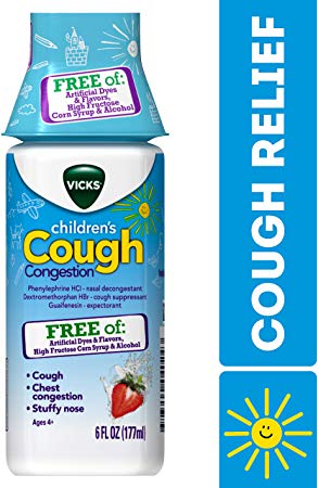 Vicks Children's Cough & Congestion Relief, Free of Artificial Dyes & Flavors, 6 Ounce