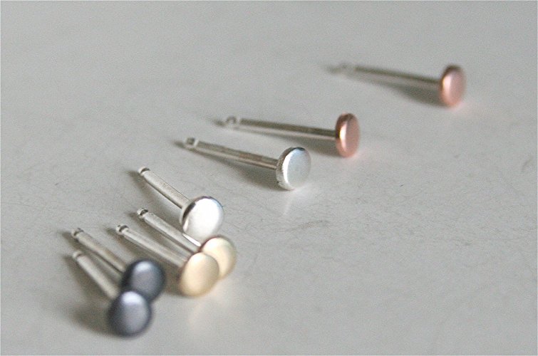 Dot Earrings, Earring Set, Super Tiny 3mm Dot Earrings, Create Your Own Set, Dot Jewelry, Mixed Metal Jewelry, Stud Earrings, Posts