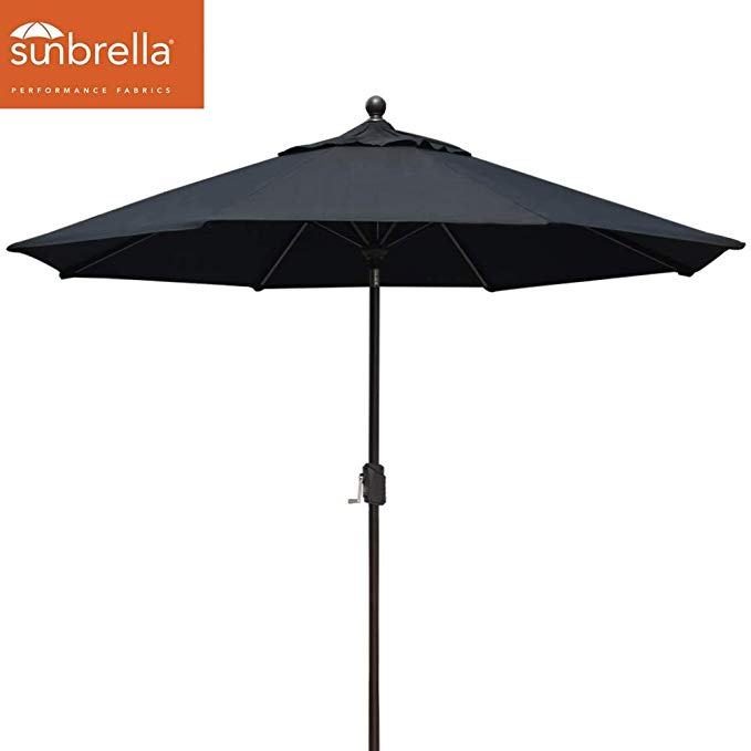 EliteShade Sunbrella 11ft Market Umbrella Patio Outdoor Table Umbrella with Ventilation (Sunbrella Black)