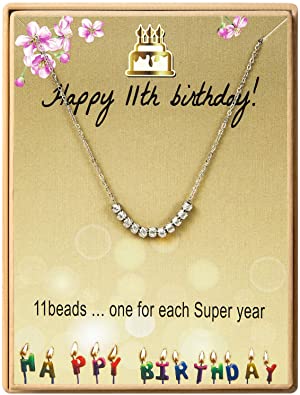 Happy Birthday Gifts Necklace Stainless Steel Bead Necklace Gift for Women Girls 11st 12th 13th 14th 15th 16th 17th 18th 19th 20th 21th 25th 30th