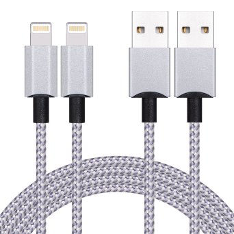 Wecharge(TM) 2PCS 6FT Lightning to USB Cable Braided Syncing and Charging Cord with Aluminum Connector for iPhone SE, 6s plus/6 plus, 6s/6, 5s/5c/5, iPad Air/mini, iPod nano and iPod touch