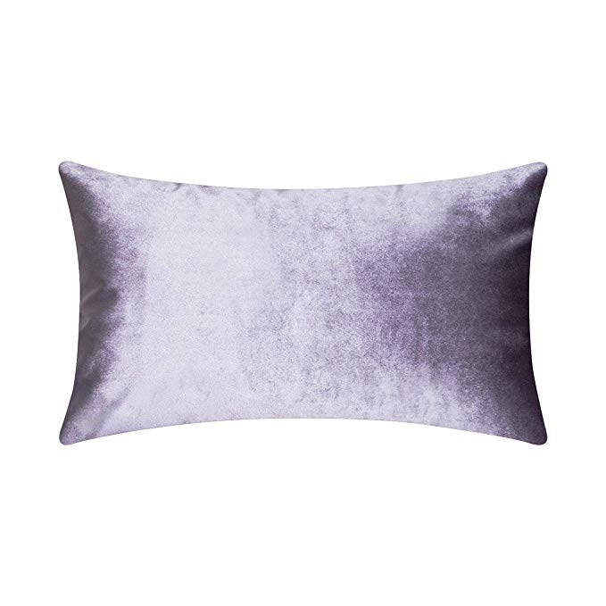 Home Brilliant Rectangular Oblong Accent Throw Pillow Cover Decorative Cushion Cover for Neck Support Nursing, 12 x 20 Inch(30cmx50cm), Lilac