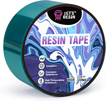 LET'S RESIN Resin Tape,2Inch Wide x 108FT Long Epoxy Tape, Thermal Adhesive Tape, High-Temperature Heat Insulation, Easy to Peel, Release Resin Tape for Epoxy Resin, River Tables, Remove Residue