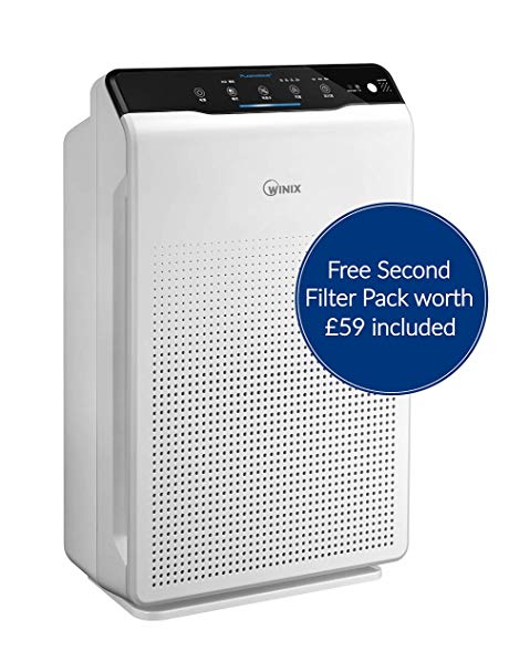 Winix Zero Air Purifier with extra free filterset of £59, max room size 99m², HEPA filter, Carbon filter, Plasmawave, against allergies, smoke, fine dust, pollen