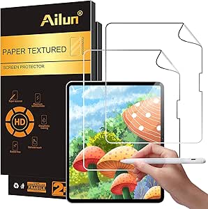 Ailun Paper Textured Screen Protector for iPad Pro 13 Inch 7th Generation [2024 Release] 2 Pack Draw and Sketch Like on Paper Textured Anti Glare