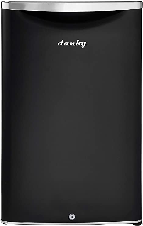 Danby DAR044A6MDB-6 Midnight Metallic 4.4 cu. ft. Contemporary Classic Mini Fridge, Compact Refrigerator For Bedroom, Living Room, Bar, Dorm, Kitchen, Office, E-Star In Black With Lock