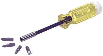 CRL 8" Magnetic Screwdriver with Four Bits