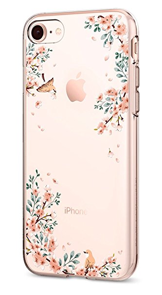 Spigen Liquid Crystal [2nd Generation] iPhone 8 Case/iPhone 7 Case with Slim Protection and Premium Clarity for Apple iPhone 8 (2017)/iPhone 7 (2016) - Blossom Nature