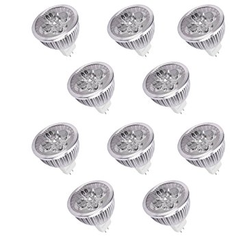 RC 4W 12V(AC/DC) MR16 LED Bulb Warm White 2800-3000K LED Spotlight 50 Watt Equivalent - 320 Lumen 60 Degree Beam Angle for Landscape, Recessed, Track lighting, 10-Pack