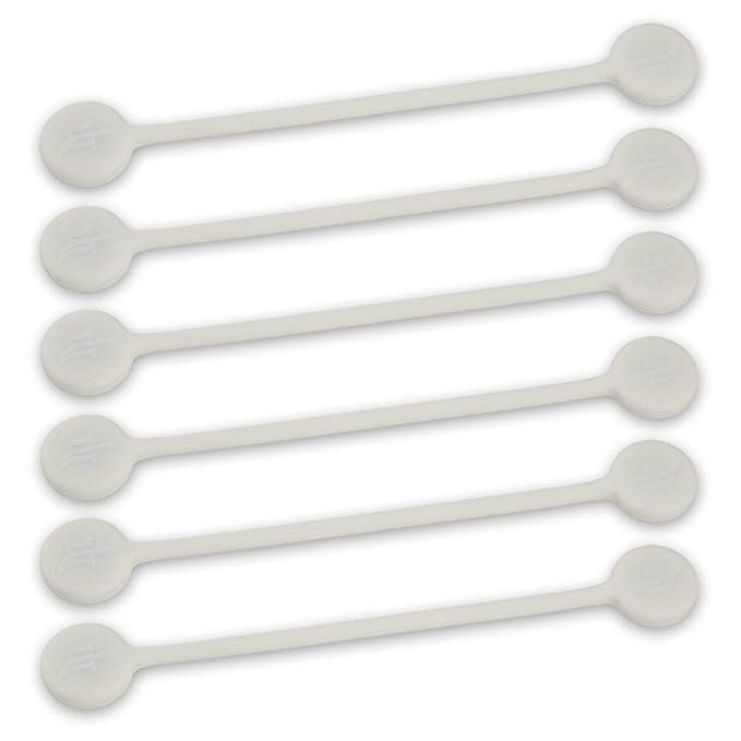 TwistieMag Strong Magnetic Twist Ties - The White Lies Collection - Pure White 6 Pack - Super Powerful Unique Solution For Cable Management, Hanging & Holding Stuff, Fidget Toy, Or Just For Fun!