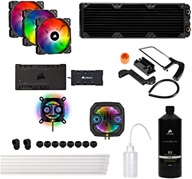 Corsair Hydro X Series XH303i Hardline Water Cooling kit with/incl XC7 CPU Water Block, XR5 360mm Radiator, XD3 Pump Res and iCUE SP120 RGB PRO Fans