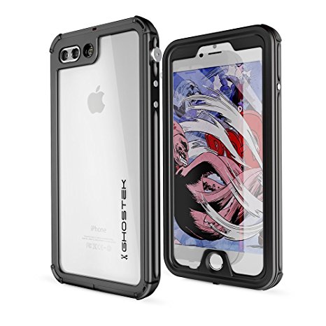 iPhone 7 Plus Waterproof Case, Ghostek Atomic 3 Series for Apple iPhone 7 Plus| Underwater | Shockproof | Dirt-proof | Snow-proof | Aluminum Frame | Adventure Ready | Ultra Fit | Swimming | (Black)