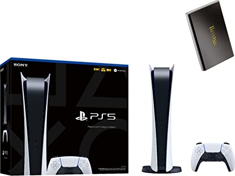 PS5 - Sony Playstation 5 Digital Edition Gaming Console   Wireless Controller - x86-64-AMD Ryzen Zen 8-Core, 16GB GDDR6, 825GB SSD, 120Hz 8K Output, HDR 4K TV Gaming - BROAGE 500GB External HD