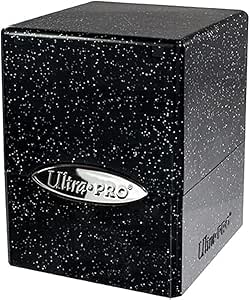 Ultra Pro - Satin Cube 100  Card Deck Box (Glitter Black) - Protect Your Gaming Cards, Sports Cards or Collectible Cards In Stylish Glitter Deck Box, Perfect for Safe Traveling