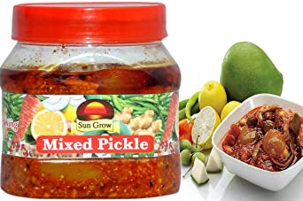 SUN GROW Food Punjabi Pachranga Mix Pickle Home Made ,Hand Made & Mother Made Herbal Masala Organic Punjabi Puchranga Super Mixed Pickle Masaledar Homemade Flavour & Taste. 500gm