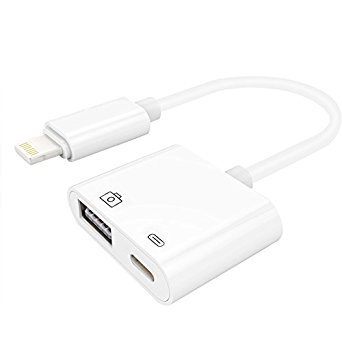 Lightning to USB 3.0 Camera Reader Adapter ohnice Lightning to USB 3.0 Female Adapter Cable with Charging Interface for iPhone and iPad (Support iPhone 8/8Plus and iOS 9 to iOS 11 )